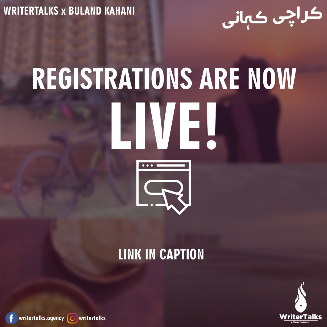 writertalks__'s tweet photo. 📢 The registrations for Karachi Kahani are now live!

Hurry up and book your spot for the event on 24th March 2021, 3:00 pm to 6:00 pm at the National Incubation Center, Karachi, in collaboration with Buland. 

(Link mentioned below)
https://t.co/ZzBfvp0vM4 https://t.co/isdvJI9u6z