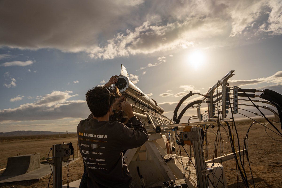 purdue_seds's tweet photo. We have learned so much already, and are excited to be relaunching Sunday morning in the 10 AM - 12 PM PT launch window. Tune in to the stream at https://t.co/legPL51qAR and be on the lookout for more coverage during our time in the Mojave. To the sky! 🚀 https://t.co/jZyRc4TXmB
