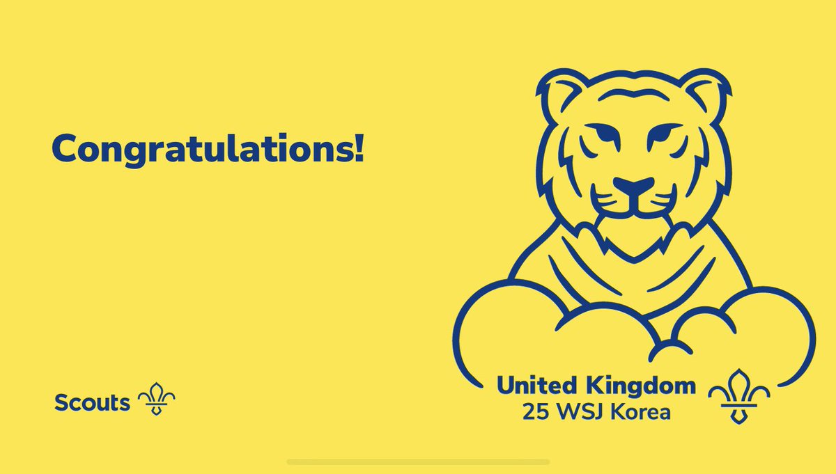 Congratulations to Anna who has been selected to represent the UK <a href="/scouts/">Scouts</a> at the 25th World Scout Jamboree in South Korea in 2023! Anna is one of 36 Scouts from <a href="/NottsScouts/">Nottinghamshire Scouts</a> 

A great achievement!
<a href="/UKContingent/">UK Contingent 🇬🇧⚜️</a> <a href="/SWNottsScouts/">South West Notts Scouts</a>