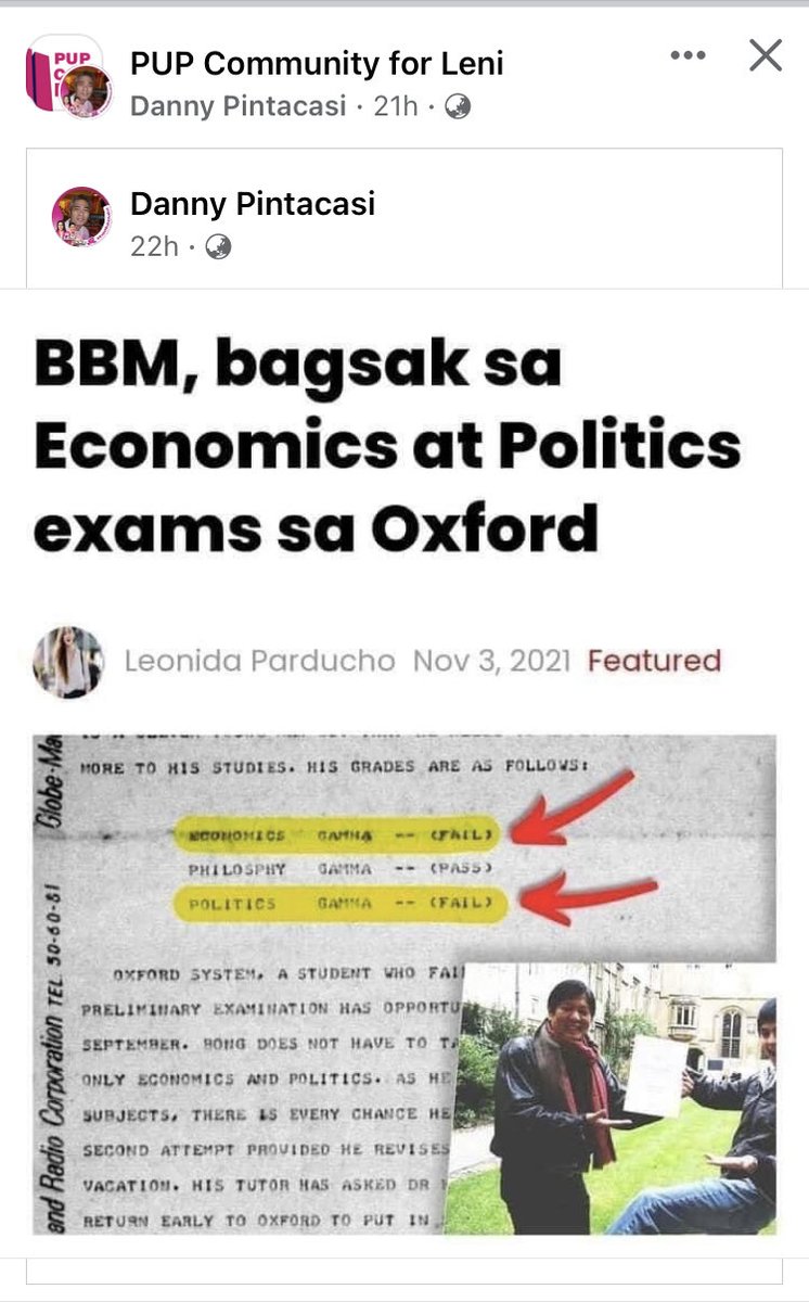 PewBooks's tweet photo. @marortoll Madaling ma imagine matalino si #LeniRobredo2022 naipasa niya UPCAT at quota course pa. Madali rin ma imagine na bobo tamad addict sinungaling tax evader magnanakaw college dropout hanging around jobless walang platform si #BBMLoser ano po https://t.co/HFsU9prdpY