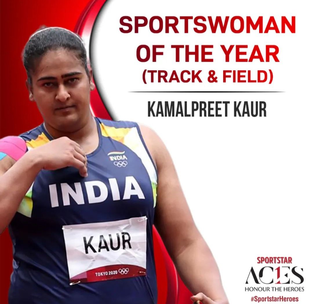 Trio of <a href="/mirabai_chanu/">Saikhom Mirabai Chanu</a>, <a href="/LovlinaBorgohai/">Lovlina Borgohain</a> &amp; <a href="/Kamalolympian/">Kamalpreet Kaur</a> won #SportstarAces awards for their spectacular performance in the year 2021.

#SportstarHeroes