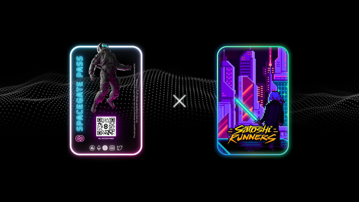 🛰️SPACEGATE x SATOSHI RUNNERS 👾

We are giving away 3 x WL Spots to our Twitter community✅

To enter:
1️⃣ Follow
<a href="/Spacegate_NFT/">Spacegate - Mobile NFT Tool</a>, @0xFocus &amp; <a href="/SatoshiRunnerz/">Satoshi Runners</a>!
2️⃣ Like &amp; RT
3️⃣ Tag 3 friends

Ends in 24 hours!⌛️