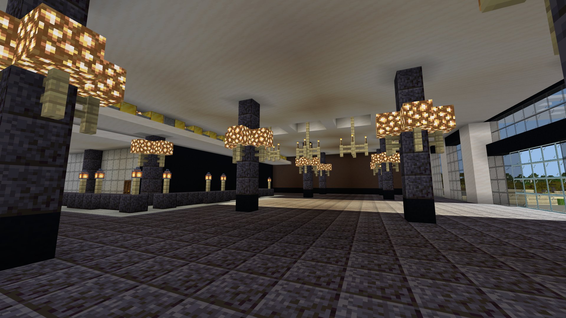 تويتر 宝条みちる Minecraft على تويتر Rt Minecra 建設中のホテルのフロントです 右側の ガラス部分はコマンドブロックによって自動で開きます マイクラ Minecraft Minecraft建築コミュ T Co Crpjxmlpy0