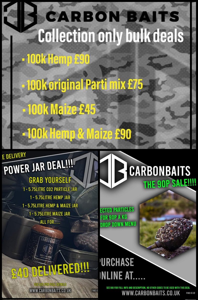 andy_hyden's tweet photo. Some fantastic deals from carbonbaits https://t.co/b59UXnO4S6