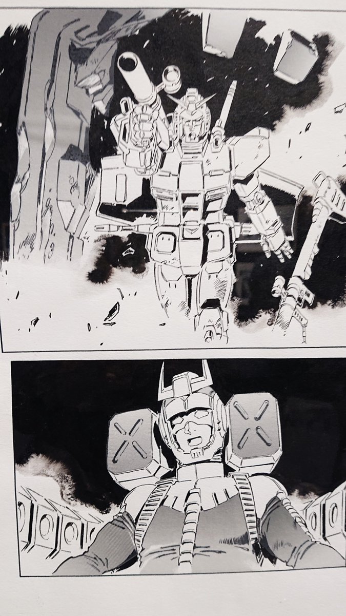 「安彦良和/機動戦士ガンダムTHE ORIGIN展」行ってきました
アナログ原稿の生原画の迫力たまらんです!甲冑の質感なんてもはや魔法✨
明日までだそうですよ
 #THE_ORIGIN展 