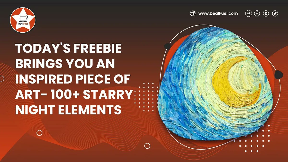 DealFuel's tweet photo. Sneak peek into the starry night elements from https://t.co/NO8SBEQZn6
Today's freebie brings you an inspired piece of art- 100+ starry night elements.
Get Now https://t.co/Tumefdm8cT
#tool #freetools #freebies #freedownload #starrybackground #backgrounds #plugins https://t.co/Ss9o7PR4he