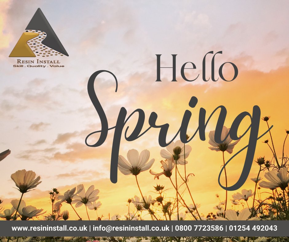 ResinInstall's tweet image. ☀️It's the 1st Day of Spring! Now is the time to start making sure your garden is set for Summer! Have you considered a resin patio? Our diary will book quick - avoid disappointment! 🌅 #FirstDayOfSpring #SpringIsComing #SpringForward #BookNow #ResinDriveway #ResinInstall