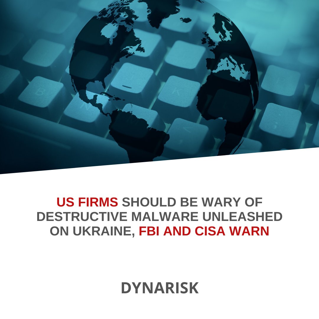 DynaRisk's tweet photo. The FBI and US Cybersecurity &amp; Infrastructure Security Agency advise how destructive malware can be a threat to an organization’s daily operations https://t.co/IzBnT3T97b

Book a demo https://t.co/iKoKInFXwD

#cybersecurity #cybercrime #malware #cyberxpert #BreachDefence https://t.co/uBCWpLjRGI