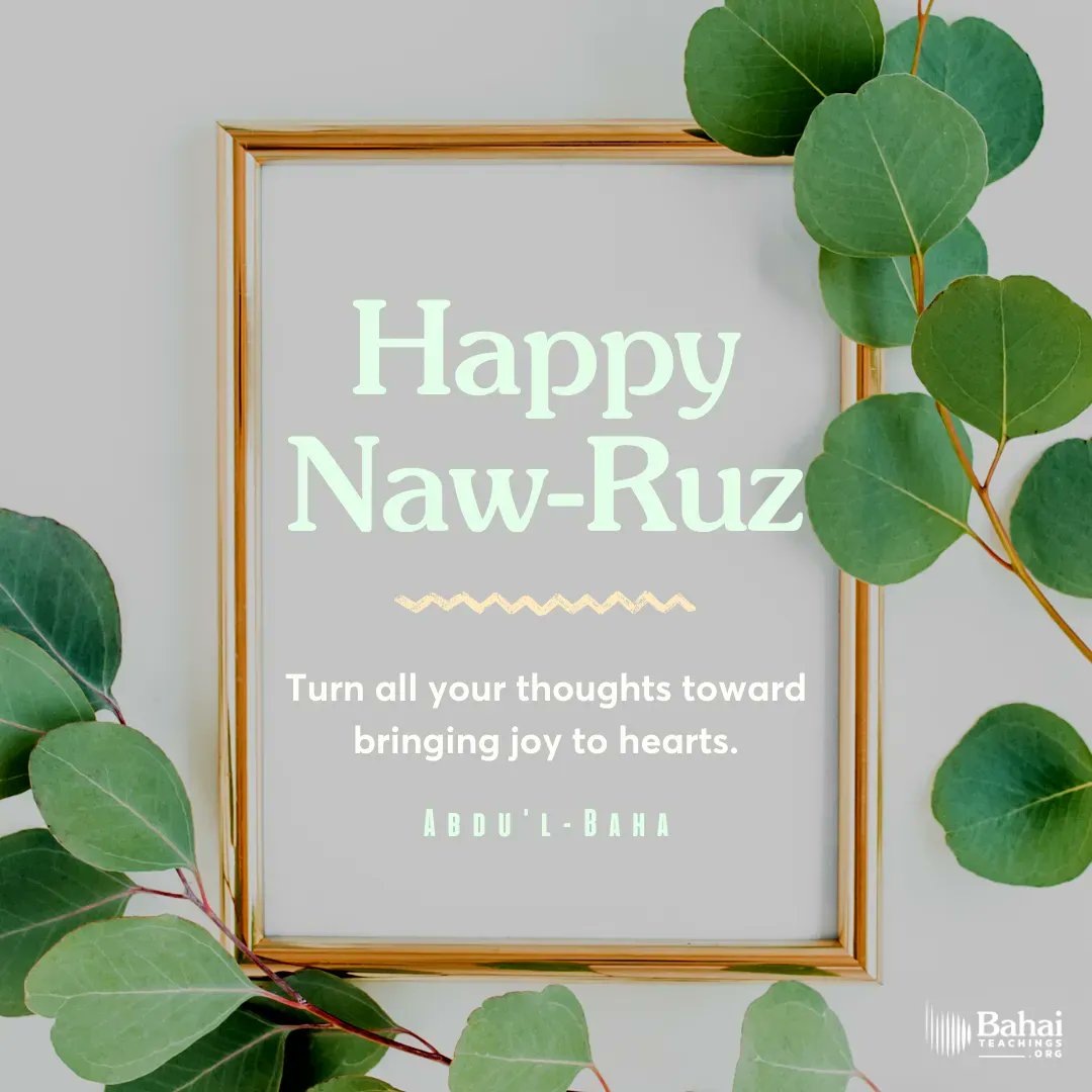 Today, Baha’is and many others around the world celebrate the vernal equinox – Naw-Ruz – which literally translates to “New Day.” Naw-Ruz also marks the conclusion of the 19-day Baha’i Fast, and is the beginning of the new Baha’i calendar year.⁠⠀
⁠⠀
#Bahai #Nawruz
