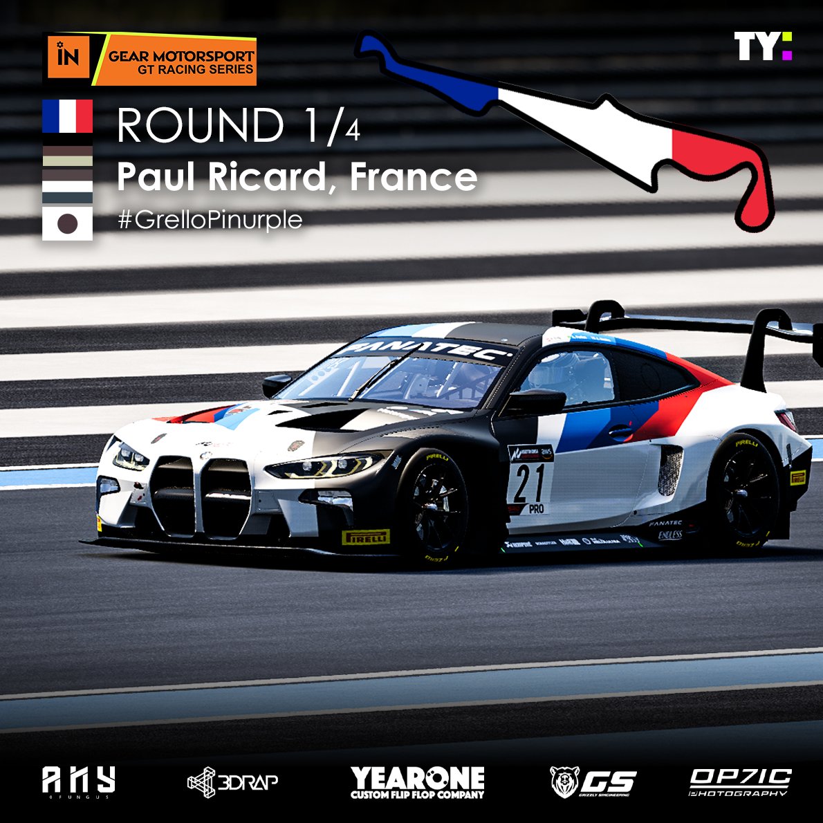 yearoneesports's tweet photo. Debut Season in @ingearmotorsport GT Racing Series, and the first round of four we head to Paul Ricard. Let's cheer on @yearone_thedijkema &amp; @yearone_wimverslinder
-
#grellopinurple #acc #assettocorsacompetizione #bmwmotorsport  #ingearmotorsport #simracing #esports https://t.co/qsmmuA4NJ4
