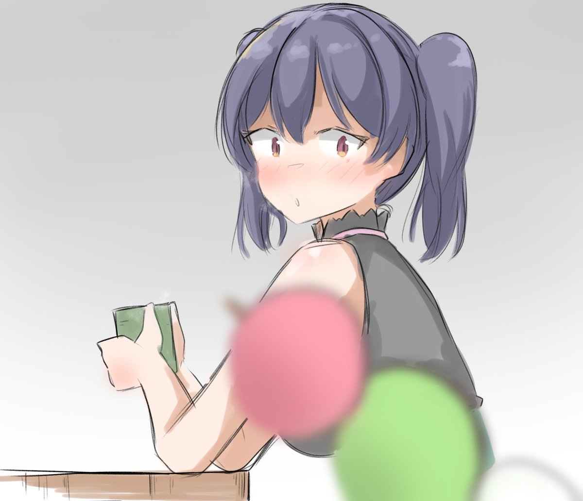 となりの団子が気になる小梅らくがき 