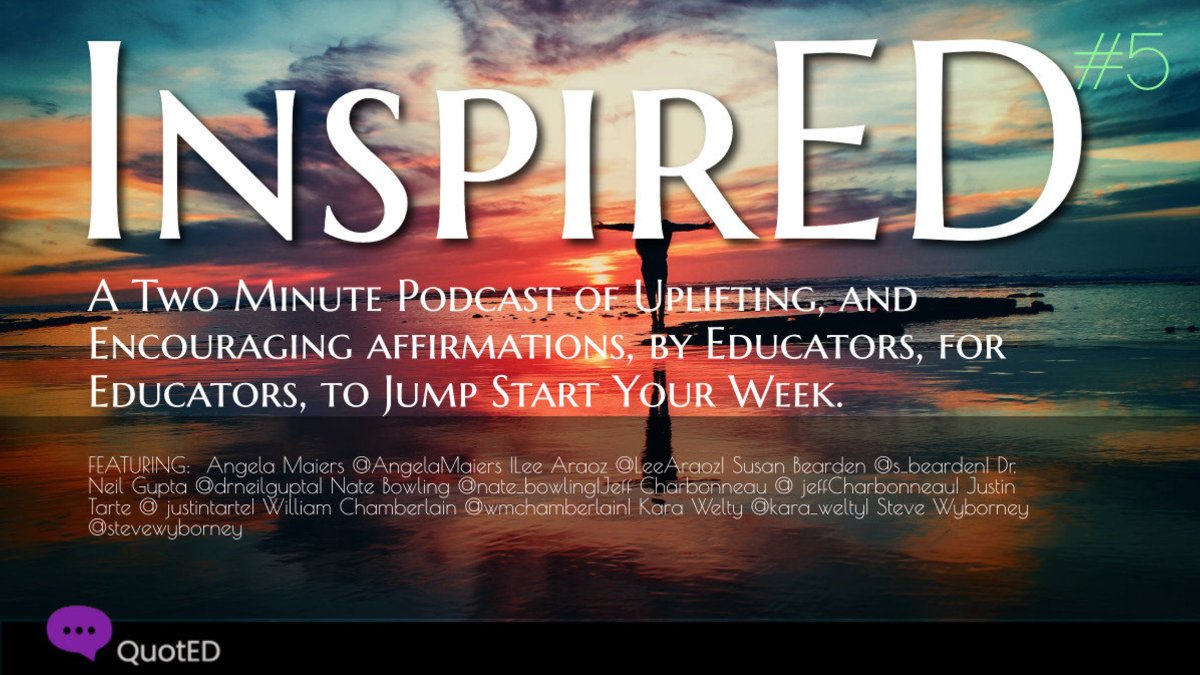 Jonharper70bd's tweet photo. The beginning of the week can be tough.
Sometimes all you need is that little jolt of positivity to get you going.

Start your week off with inspiration from these 10 hopeful educators.

Just 2 minutes.
https://t.co/elpPVJBo3b #ASCDAnnualConference #TEACHers #edchat #k12 #sunday https://t.co/3sZJY9ciqZ