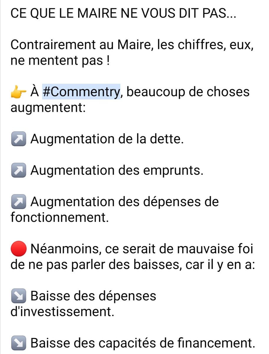 commentry2020's tweet photo. CE QUE LE MAIRE NE VOUS DIT PAS...

Contrairement au Maire, les chiffres, eux, ne mentent pas !

L'art et la manière de se moquer... de tous !

#Commentry #PourCommentryEvidemment #ConseilMunicipal #Miseaupoint ⤵️ https://t.co/xVNhFe3C64