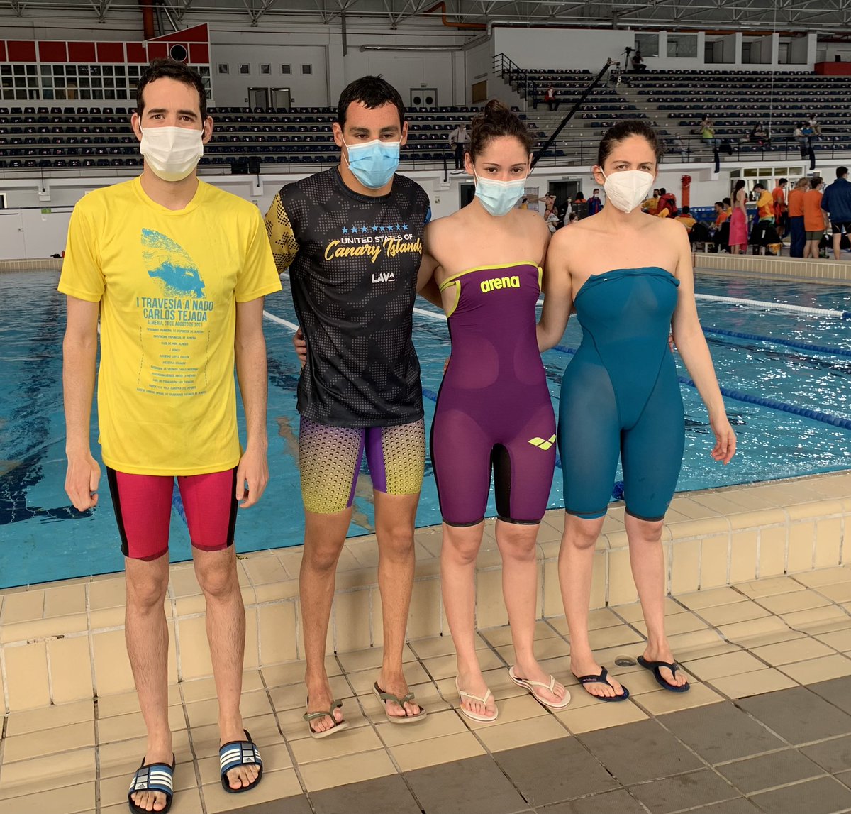 vimentra's tweet photo. La representación @FEDDI_DI  formada por Laura Pérez Suárez Carlos Tejada Rovira Yolanda Marrero Mederos y Alejandro Meneses colaboran al Sexto puesto de Canarias en Camp. de España 🇪🇸 de Selecc Autonm, rozando medalla 🥉 en relevos S14.  @FundacionDISA #Capacitas @Deportecanario https://t.co/6jeykLWBRI