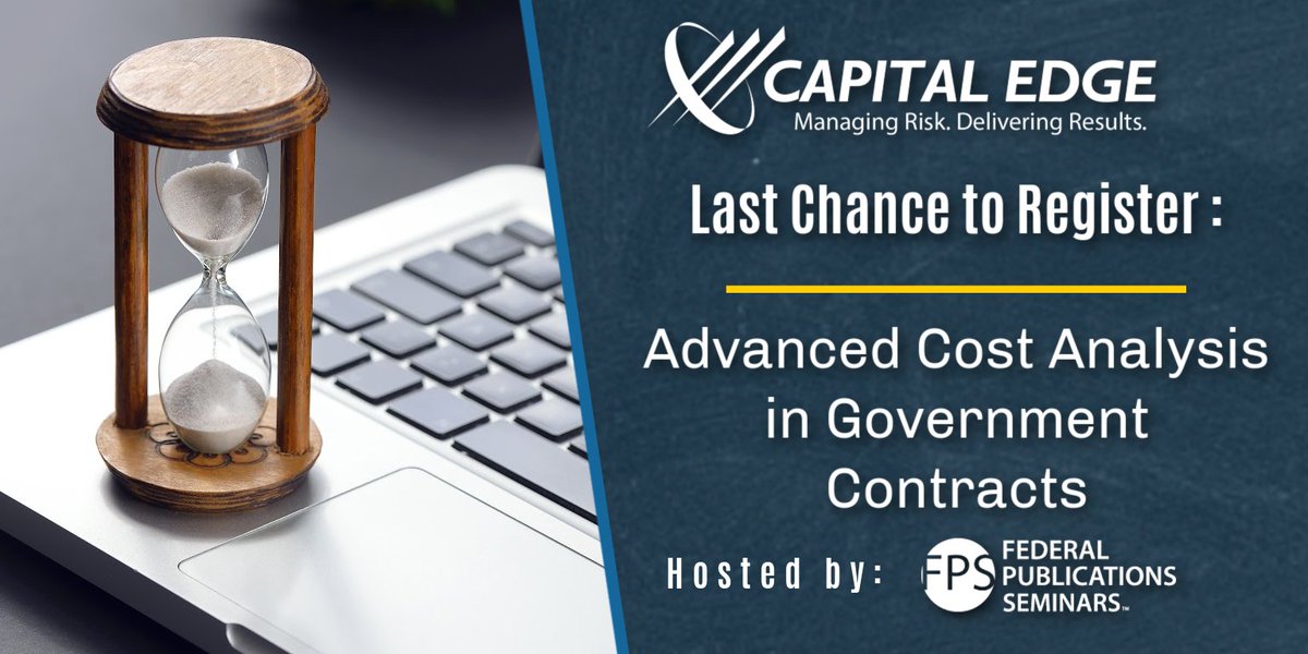 GovConExperts's tweet photo. The final days to sign-up for Advanced Cost Analysis in Government Contracts with Federal Publications Seminars and our experts are here.
This event will take place March 24th-25th, virtually.
๐ธ Sign-Up: https://t.co/q77GT9jEPx
#govcon #govcontraining https://t.co/nI5k4jybLM