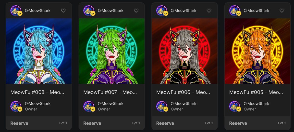 MeowShark_'s tweet photo. Hai Everyone! 
Tonight 9PM will drop new Collabo with MTHRFCKR 🔥
Introducing:

🔥MeowNoid X MTHRFCKR 🔥

MeowNoid is the hybrid of Human+Cat+Shark+Robot 😱

Each artwork will get you a free Canvas 12” &amp; special mystery perk.✨

FP : 0.08 #BNB Only

Link : https://t.co/dlANEoLjvN https://t.co/79Hj6GMgWx