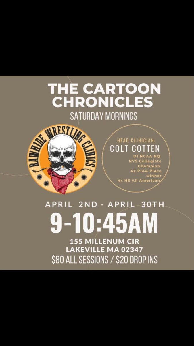 Interested in off-season wrestling? Brick Road is hosting a four week clinic in April. See the flyer for more information.