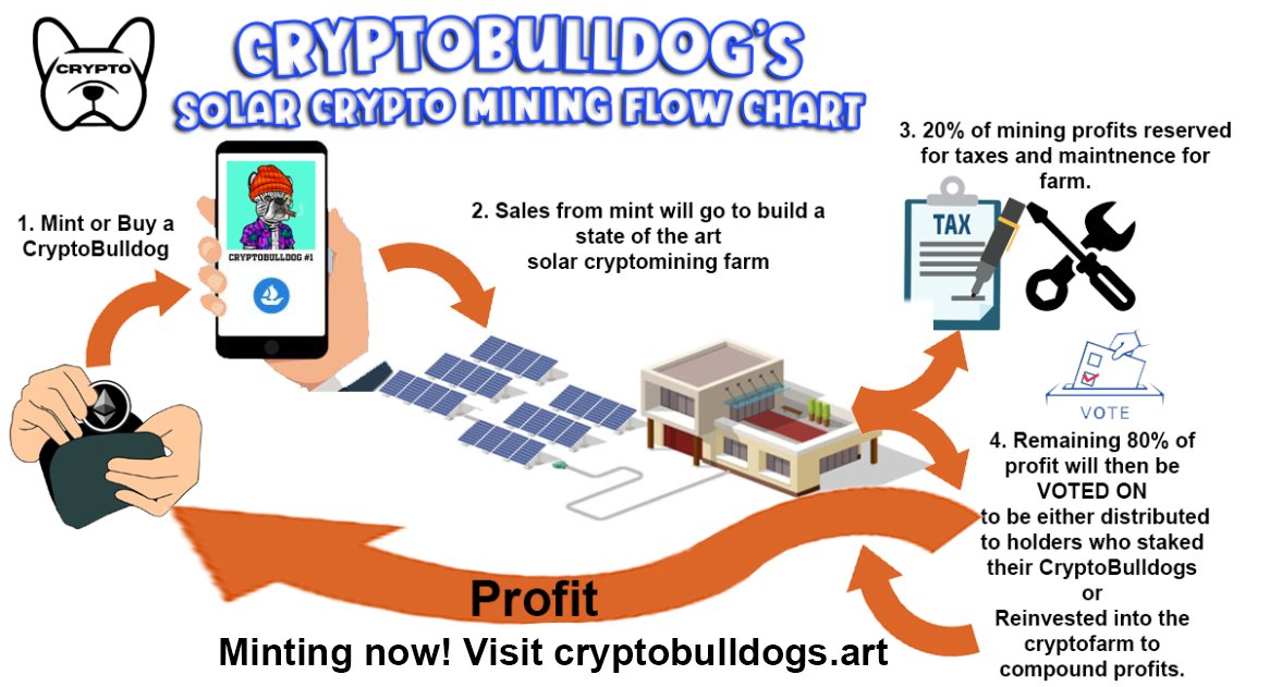 CryptoBulldogs's tweet photo. Oh, so #passiveincome is trending on Twitter? Have you seen our utility? Find me a better passive income #NFT. I'll wait...Minting now! https://t.co/qGHJ66JpM8