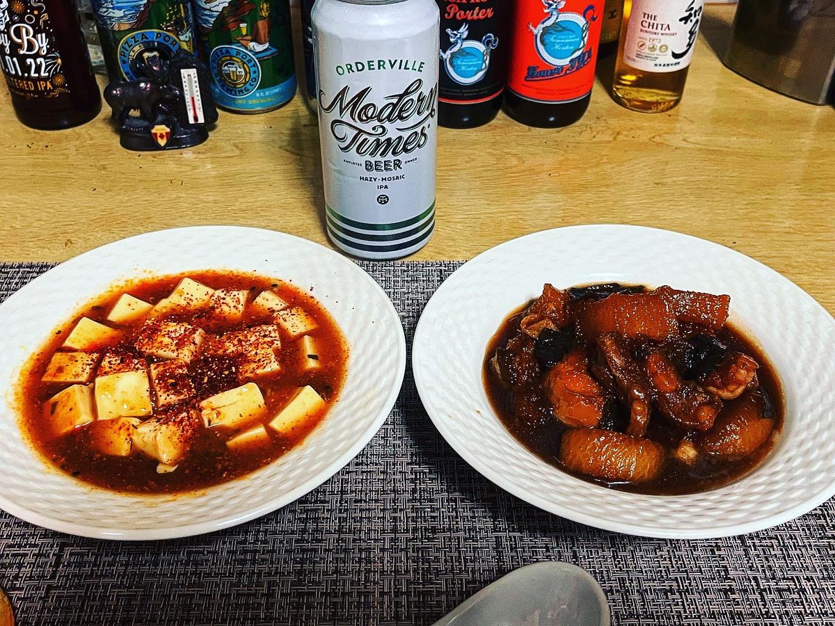 KsVacation's tweet photo. Orderville Dinner #じーにょメシ #豚なんこつの甘辛日本酒煮 #麻婆豆腐 #orderville https://t.co/qDgOx24Mmg