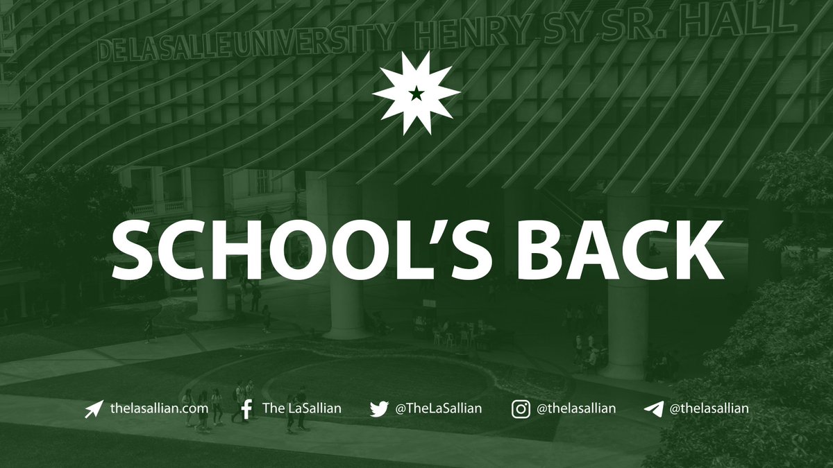 TheLaSallian's tweet photo. UNIVERSITY: The Lasallian community can finally go #BalikDLSU as Term 2 of Academic Year 2021-2022 begins today, March 21. Guidelines for the gradual reopening of the campus are in place. Stay safe and good luck with the term, Lasallians! https://t.co/CFyFuzXSQS