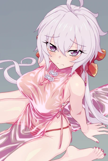 光沢素材練習の透けチャイナドレスクリスちゃん
#シンフォギア 
#symphogear
#symphogearxd 