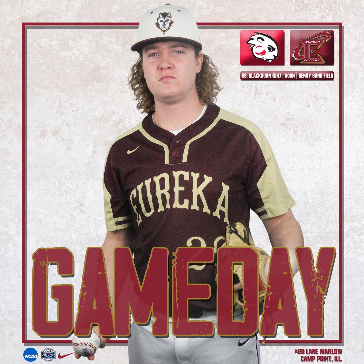 EurekaRedDevils's tweet photo. It's game day!

@ECRedDevilsBase is opening SLIAC play with a home-opening doubleheader against Blackburn. 

🆚: @BCBeaverSports
📍: Henry Sand Field
⌚️: 12 p.m.
📺: https://t.co/a8LXPKezSN https://t.co/iomegVvh9l