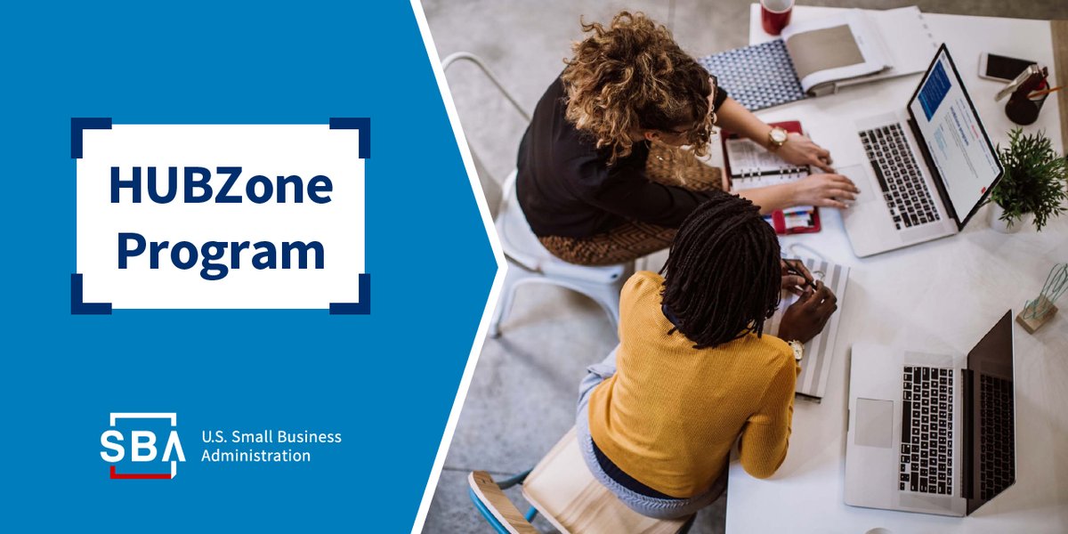 SBAgov's tweet photo. If your business is in a historically underutilized business zone, you be eligible to apply for HUBZone. Though the program, businesses can compete for set-aside federal contracts. 

👉 Learn more and view the #HUBZone map: https://t.co/jpqjEYKRph https://t.co/RKzLKFT4Jg