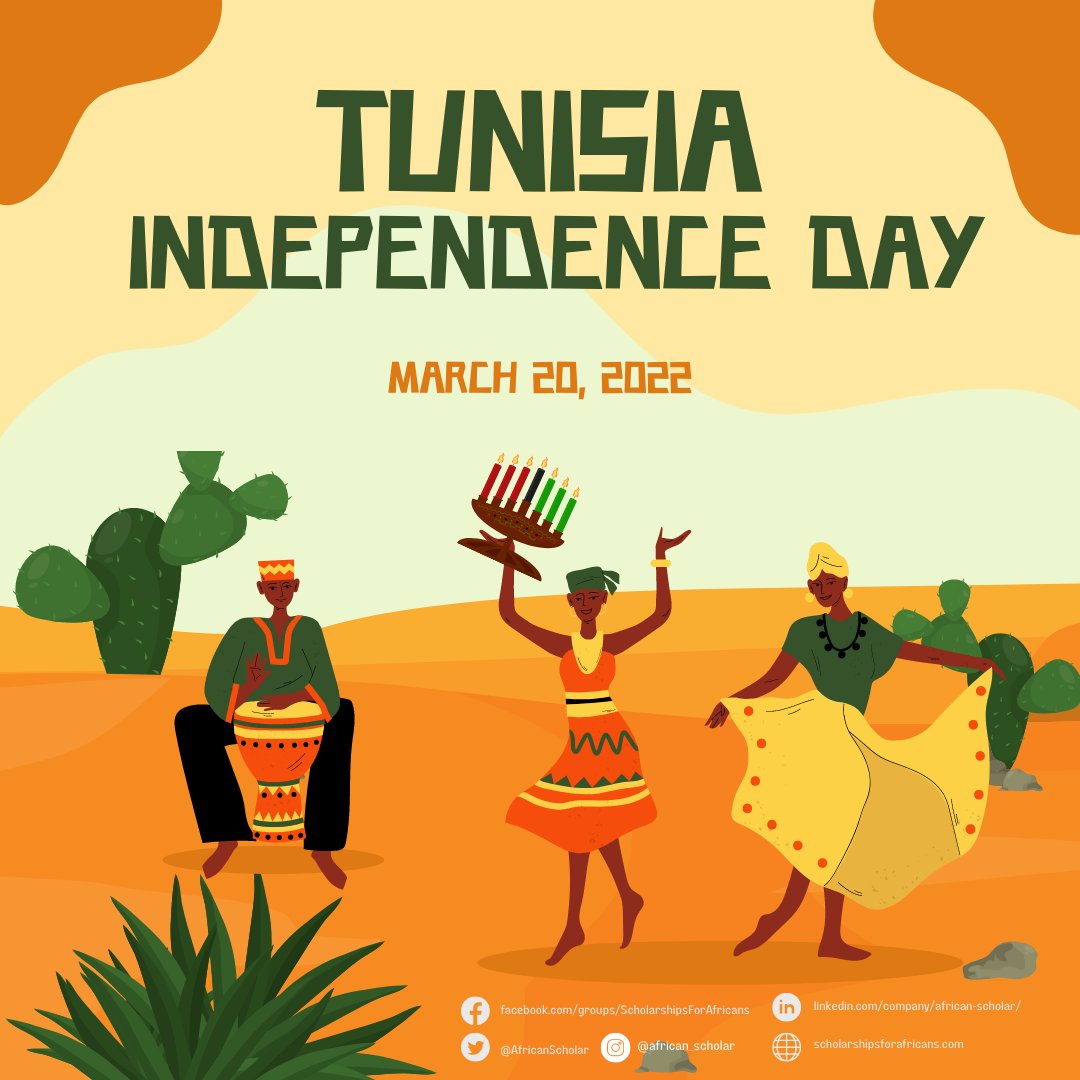 AfricanScholar's tweet photo. Scholarships for Africans wishes Tunisia all the best as they celebrate yet another Independence Day!

Thank you for keeping the patriotic spirit alive! https://t.co/3XdOqk3Z4u