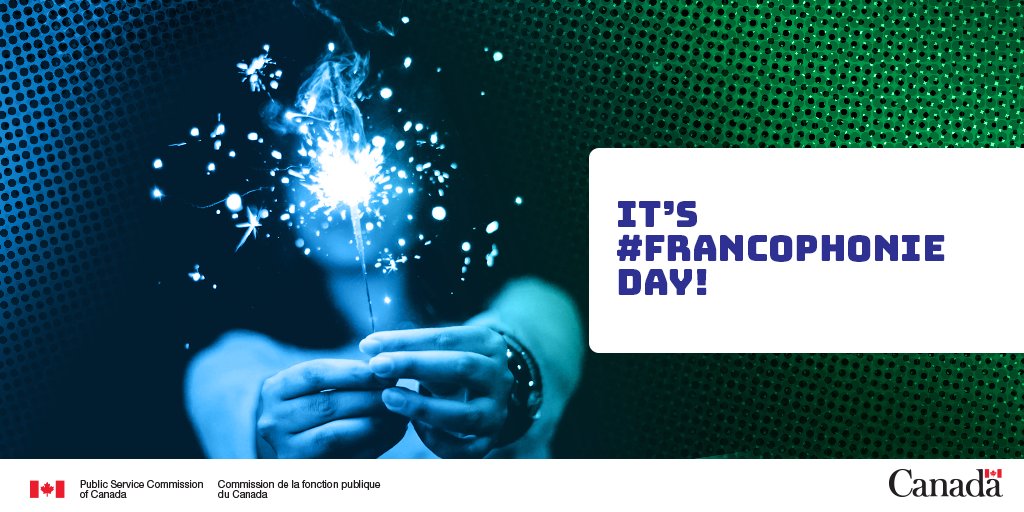 PSCofCanada's tweet photo. Today we celebrate International #Francophonie Day! 🥳

We thank all the Francophone and Francophile #GC employees for helping us uphold and maintain our commitment to creating an inclusive culture within the public service.

#francophoniedelavenir https://t.co/wv4DON3YKU