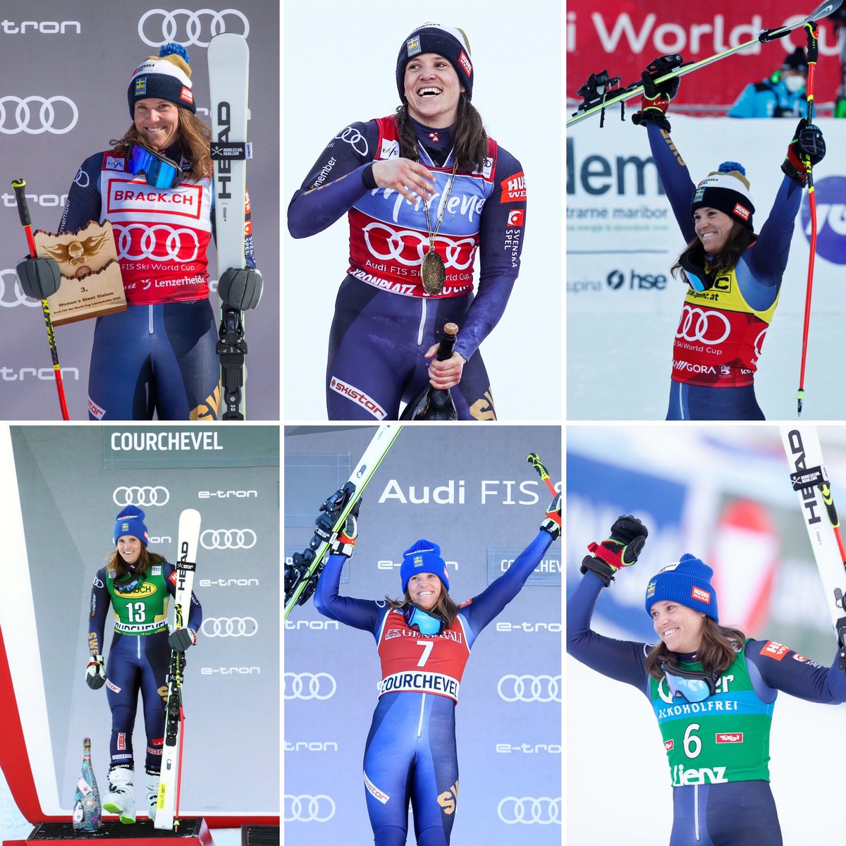 Sara Hector från Kungsbergets Alpina slutar tvåa bakom Worley i storslalomcupen efter dagens race i Meribel, men vilken FANTASTISK insats hon gör den här säsongen 🏆 
Utöver guldmedaljen så tar hon SEX pallplatser varav TRE SEGRAR ⭐️
-
GRATTIS SARA 🇸🇪
-

📸 Bildbyrån