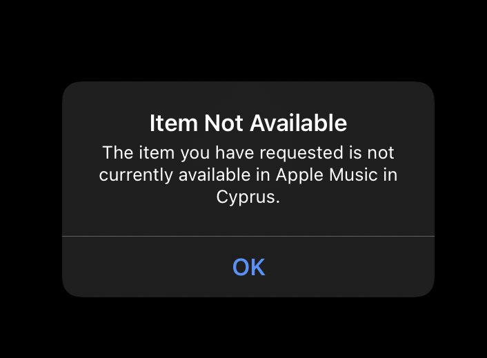 GalidesNicholas's tweet photo. @AppleMusic @AppleSupport This is starting to become ridiculous. Give me one valid reason why I shouldn’t change to another music streaming platform if half the albums I look for aren’t available. Do I not pay the same price as everyone else?? https://t.co/NtrtXe0sYy