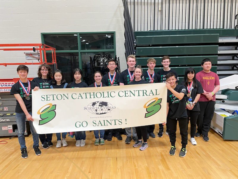 SCCPrincipal's tweet photo. Congrats to the SCC Science Olympiad Team for placing 13th overall! We are so proud of this hard working team! Great Day to be a Saint! https://t.co/BJymankeBy