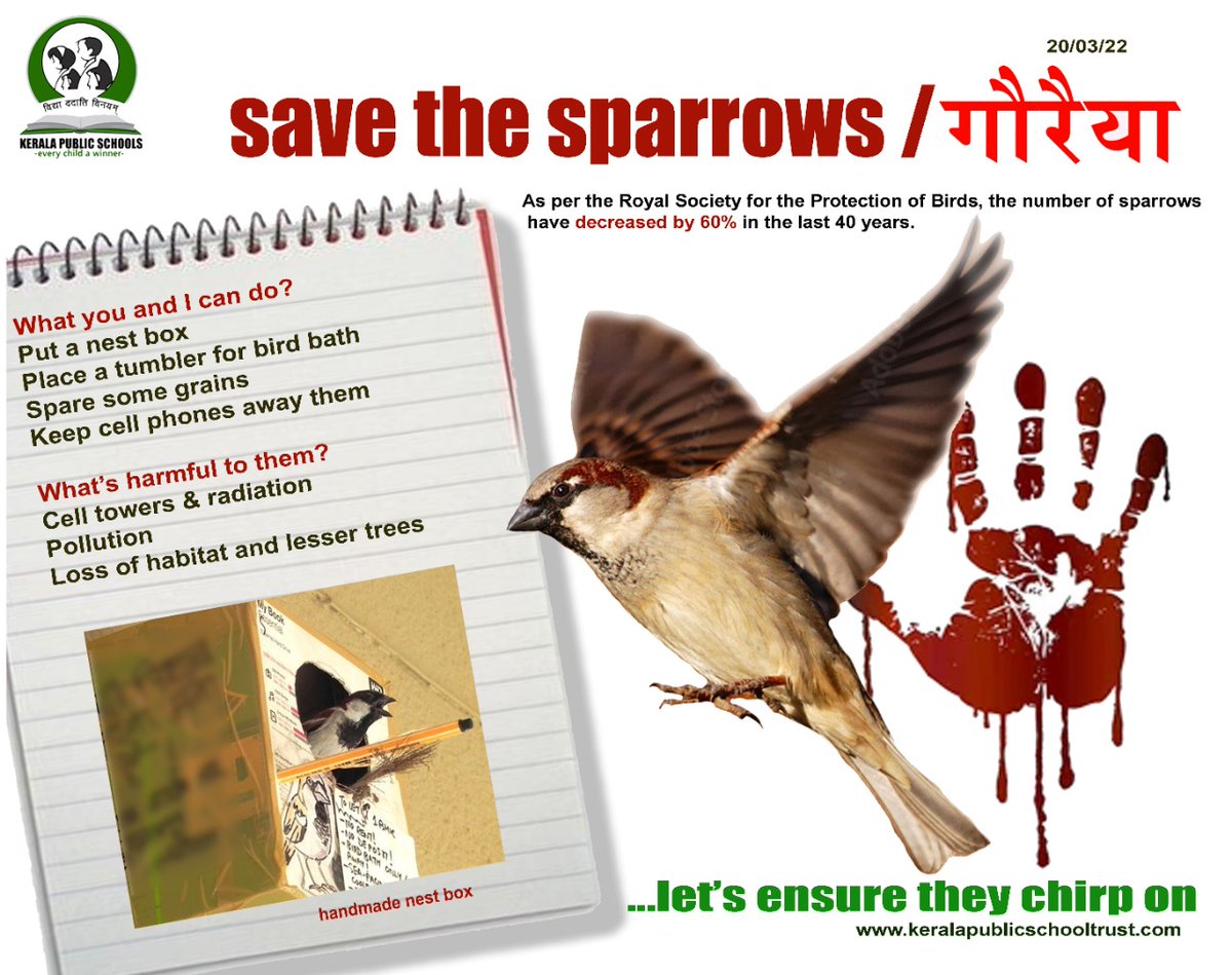 KPS_AOC's tweet photo. #SavetheSparrow #WorldSparrowDay2022 
Let's pledge to have our next generations enjoy their chirping too.
@PMOIndia @CharuPragya @paul_sanjiv @KunalSarangi @TataCompanies @paul_sanjiv https://t.co/KyY8iW3fmD