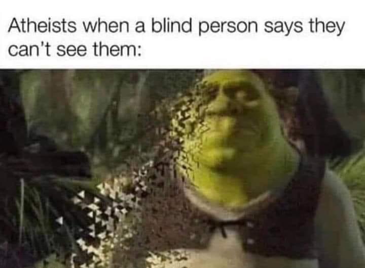 TheHTodd's tweet photo. If you’re an atheist, relax; it’s just a joke. But the post does make a good point. If your disbelief in God is based on the fact that you can’t see him, then a lot of things that do exist shouldn’t exist. #SundayMorning #SundayThoughts #SundayVibes #Theism #Atheism https://t.co/1QZp2mAtMS