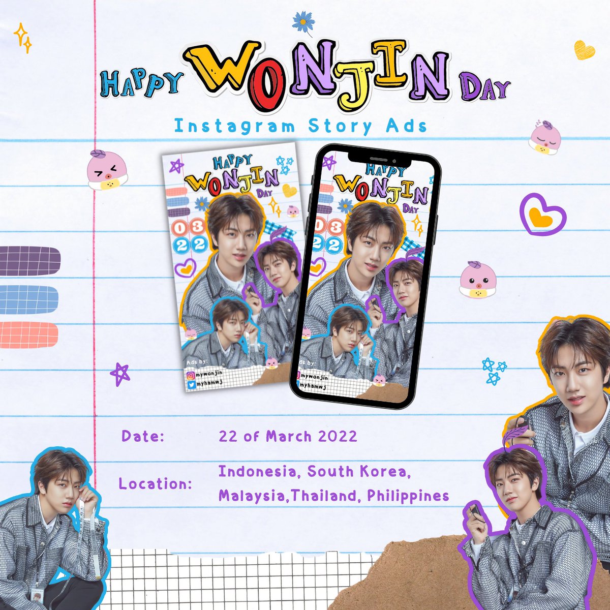 mymyeongranz's tweet photo. 🎂𝙃𝙖𝙥𝙥𝙮 𝙒𝙤𝙣𝙟𝙞𝙣 𝘿𝙖𝙮 🎂

Instagram story ads 
📆 22 of March 2022
📍🇮🇩 🇰🇷 🇲🇾 🇹🇭 🇵🇭 

#Wonjin #Cravity #원진 #크래비티 https://t.co/qttDvrBdcn