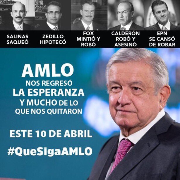 epigmenioibarra's tweet photo. Para mi ha sido, es y será siempre #UnHonorEstarConObrador y justamente por eso, dentro de 3 semanas saldré a refrendar #QueSigaAMLO.
¡Los invito a hacerlo el próximo 10 de abril!
#RevocaciónDeMandatoVa https://t.co/fOSrTmXlvL