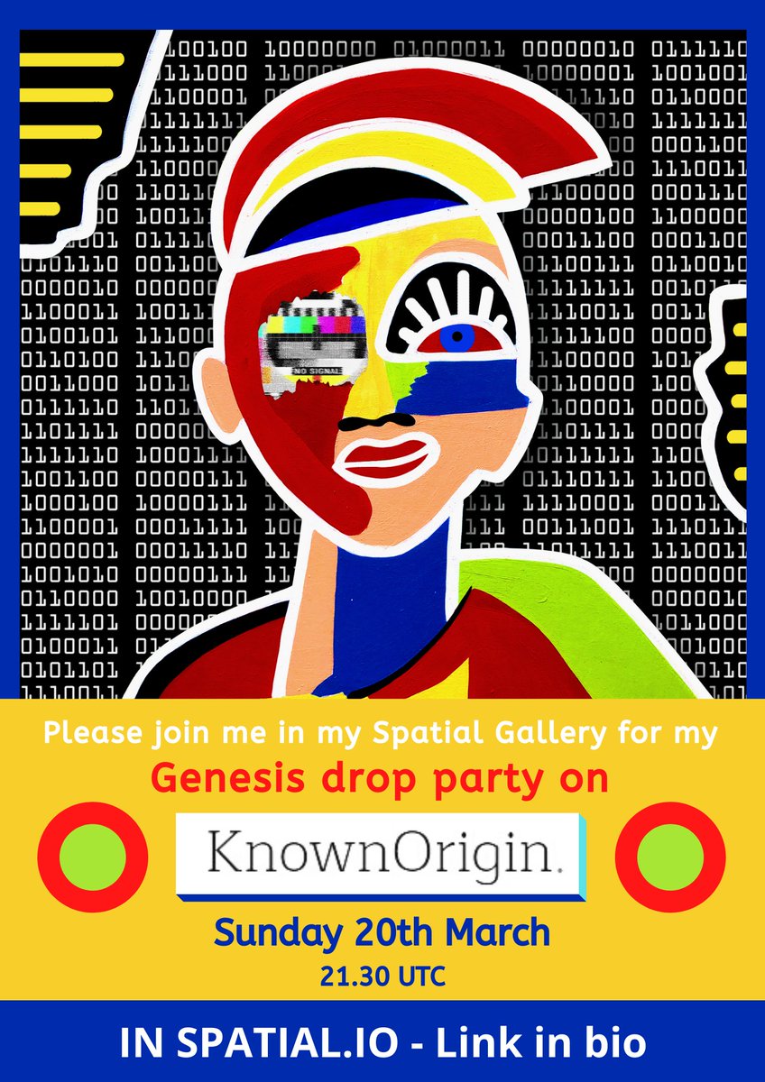 Tonight I'll be presenting my genesis drop for <a href="/KnownOrigin_io/">KnownOrigin.io</a> in my <a href="/spatialxr/">❗DO NOT USE❗ Now @Spatial_io 🎉</a> gallery.

It's part of a new project consisting of animated music NFT's called 'Data Vaeda' which I've created with my good mate and genius producer Jonathan Walter.

I hope to see you all there!!