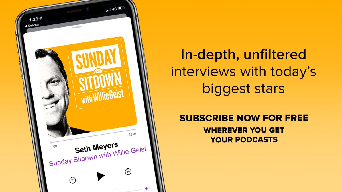 TODAYshow's tweet photo. To hear all of @WillieGeist’s interview with @sethmeyers, check out and subscribe to the #SundaySitdown podcast here: https://t.co/N4v24lY5OW. https://t.co/wOeIbKgiXh