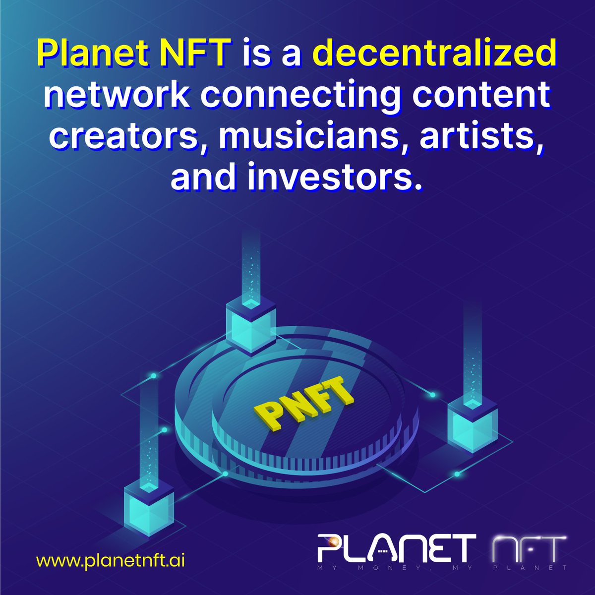 planetnft_PNFT's tweet photo. THE PLATFORM:
Planet NFT is a decentralized network connecting content creators, musicians, artists, and investors.
Visit us: https://t.co/iRuIbgEMGo
#PNFT
#PlanetNFT
#MetaNodes
#NFT
#cryptocurrencymarket https://t.co/JCvSLpq2O9