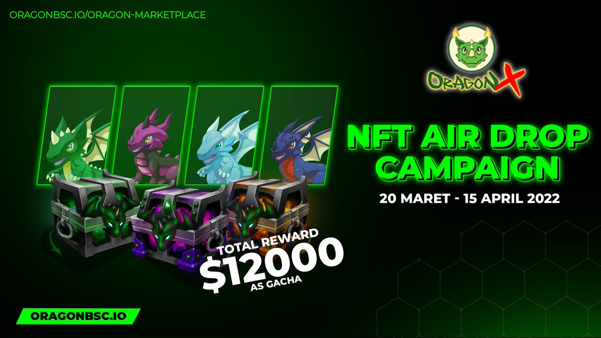 OragonXBsc's tweet image. 🐲🎉OragonX $12.000 (1000 GACHA) GIVEAWAY🎉🐲

🤩We are having massive Gleam Campaign🤩

💎 GLEAM CAMPAIGN
🏆 REWARDS:  $12.000 [1000 Gacha Boxes] and 10 Special Prizes 

🔗 Visit our gleam link here :

⬇️⬇️⬇️

gleam.io/6Ox3d/oragonx-…

#OragonX #ORGN #P2E #NFT #GLEAM #1000GACHA