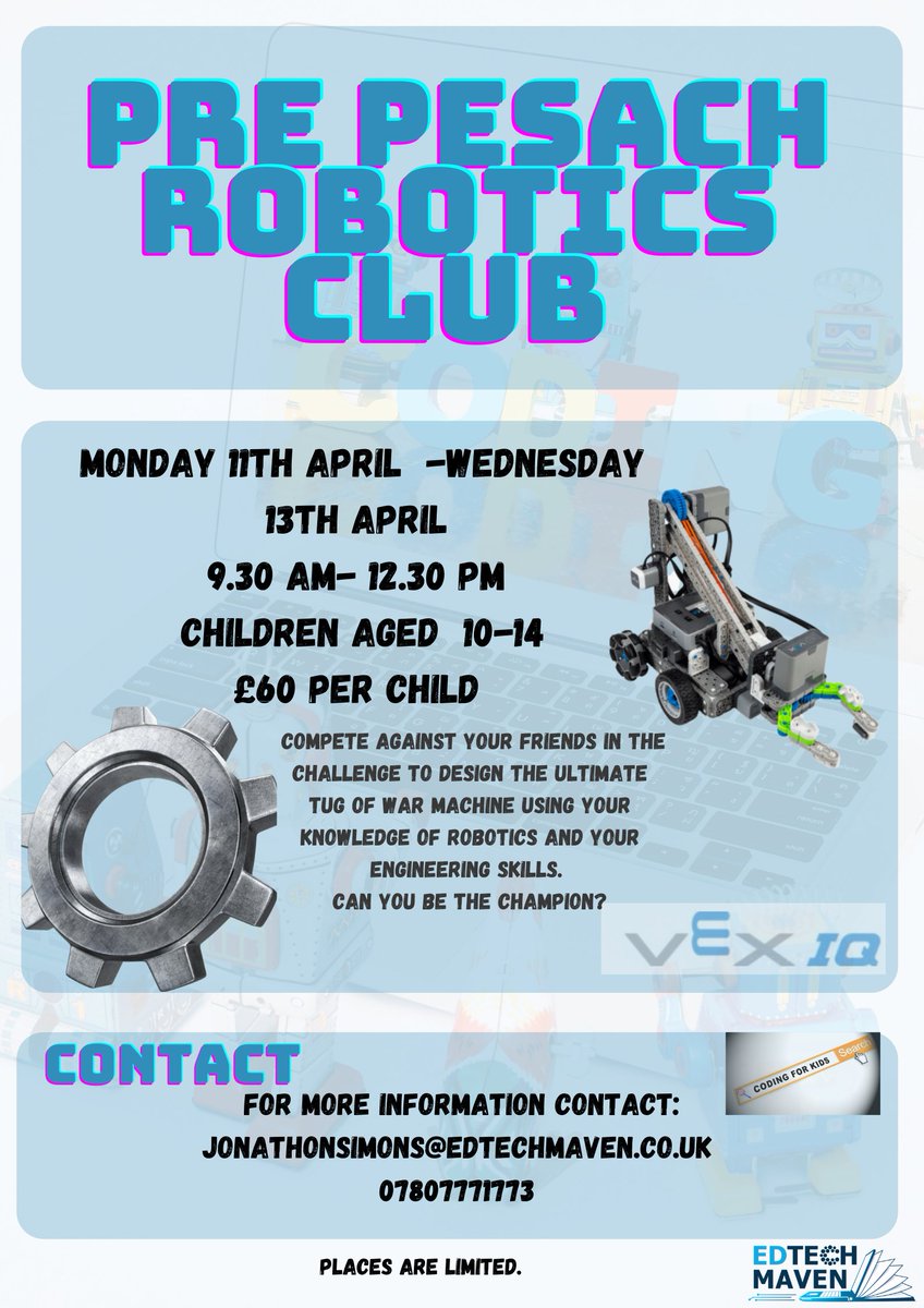 jonathonsimons5's tweet image. Getting ready for my pre pesach robotics club. Book now to avoid disappointment . #vexrobotics #edtechmaven