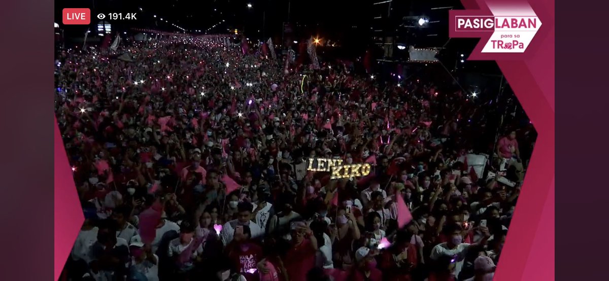 michael07291993's tweet photo. The crowd 😍🌷💞🇵🇭
#PasigLaban 
#PasigIsPink 
#LeniKiko2022 https://t.co/qgweyvXDMz