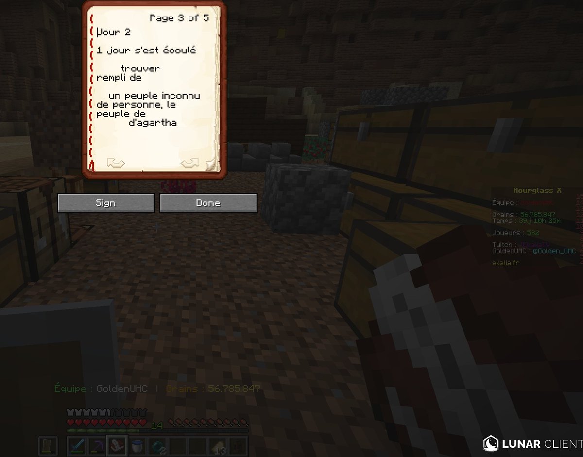 Absoooooooooo's tweet photo. Nous avons rempli l'objectif 28 !

Lors de nos recherches nous avons trouver le journal d'une exploratrice, le journal est très peux lisible et certaine page sont arraché

Équipe "GoldenUHC"
@EkaliaMG #Hourglass10 https://t.co/FQBRqc1XIF