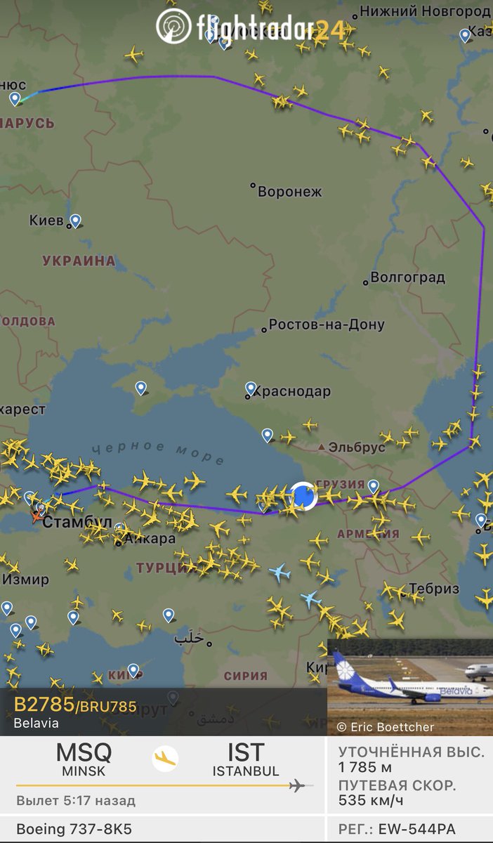 PMatsukevich's tweet photo. Полеты Belavia по маршруту Минск-Стамбул предлагаю считать кругосветными https://t.co/osxZMOdFEE