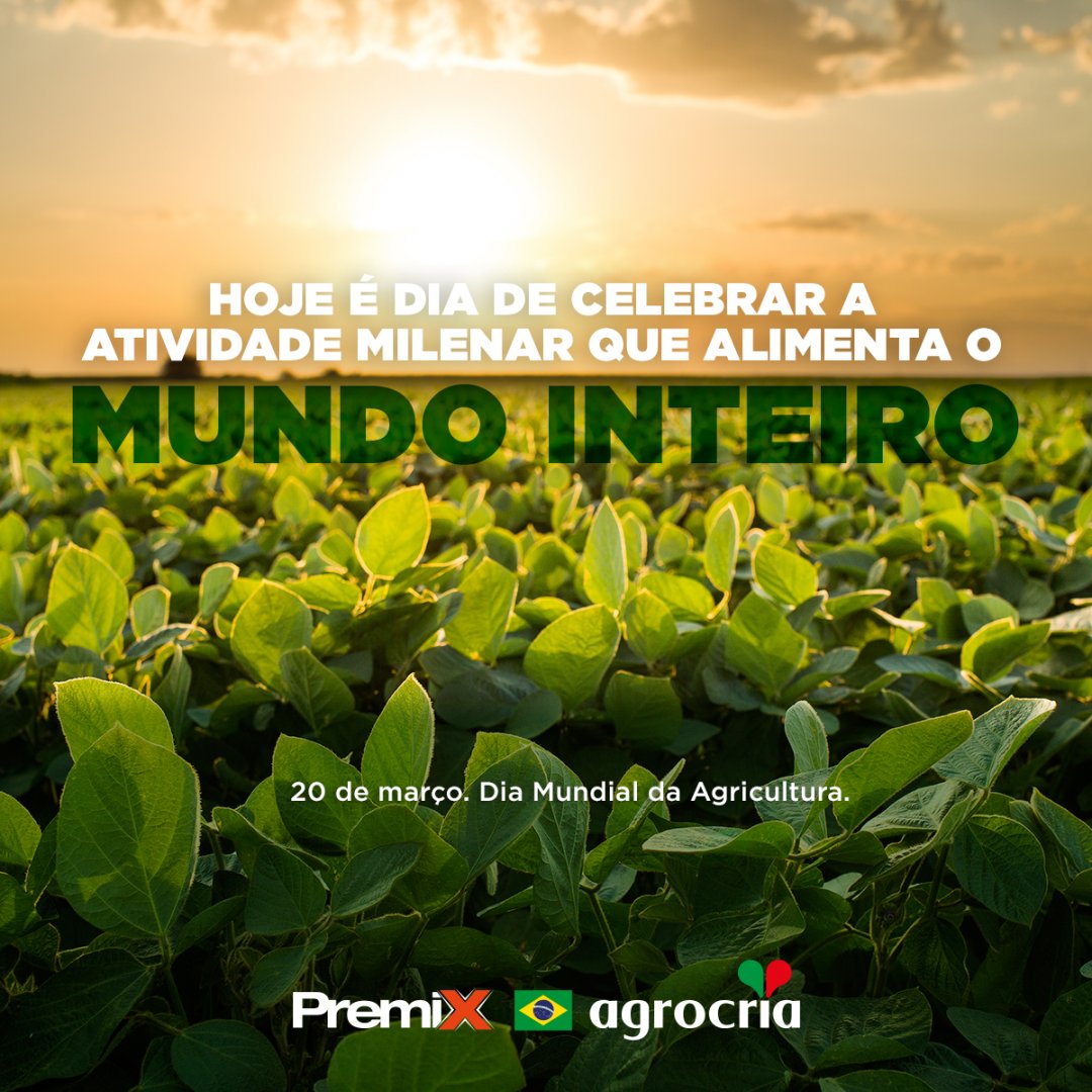 Agrocria_'s tweet photo. A agricultura exerce sua função com eficiência pelo mundo inteiro e merece ter uma data especial no calendário. 

20 de março. Dia Mundial da Agricultura. 

#Agrocria #PecuáriaForte #Premix #OagroNãoPara #PecuáriaBrasil #Pecuária #DiaMundialDaAgricultura https://t.co/lj7Ah4I1ay