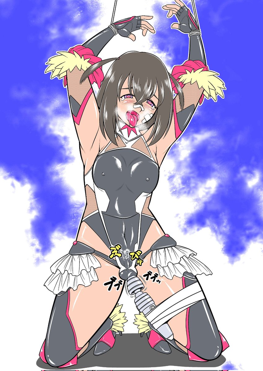 ○魔忍コスしたばかりに感度3000倍にされて、何度も絶頂かされピタコス内に白濁汁をチソチソが壊れたみたいに潮吹きし続けて、メス堕ちさせられたメス男な堂本くん描いたよ〜😆 