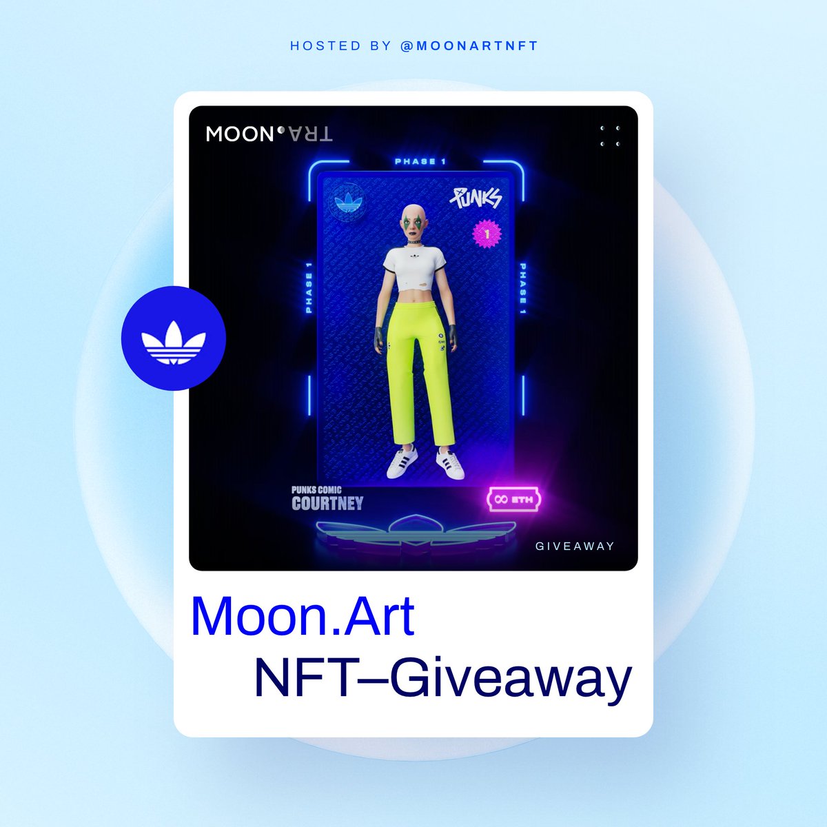 🚀 Ready for takeoff! 🚀

FREE ADIDAS NFT
x10 WHITELIST to WIN

To enter:
✅ Follow <a href="/MoonArtNFT/">Moon.Art - NFT Marketplace</a> 
🔄 RT + Tag 3 Friends
➡️ Join our Discord discord.gg/MoonArt

Winners will be picked in 72h ⏰

#MoonArt #NFTs #NFT #NFTGiveaways #NFTdrop