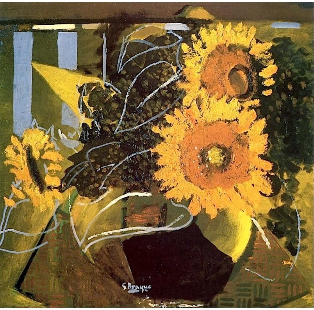 Peaceful Sunday #TwitterWorld

'Truth exists. Only lies are inveted.'
Georges Braque

🇺🇦#ArtForUkraine🇺🇦
🌻#SunflowersForUkraine🌻

Georges Braque ( 1882-1963 ) Sunflowers