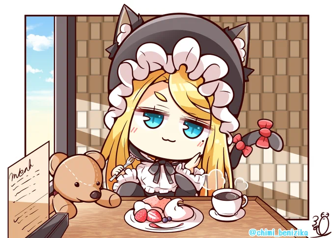 【skeb】カフェにいる猫の女の子✨ 