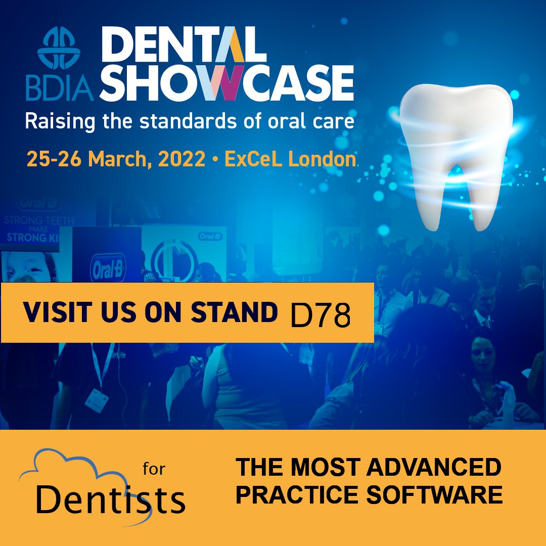 cloud4dentists's tweet photo. Do you want to see the best software for general dental practices in action ?
We are at the #BDIADentalShowcase stand D78 
#practicemanagement #dentalsoftware #cloud #workremotely #dental #dentistry #paperless
#orthodontics #orthodontist #ortho https://t.co/LEG3jgt6O1